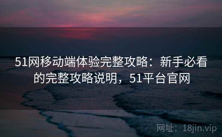 51网移动端体验完整攻略：新手必看的完整攻略说明，51平台官网