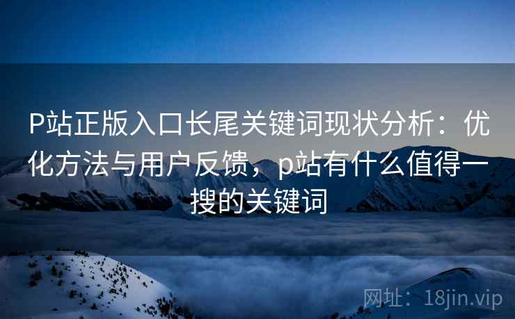 P站正版入口长尾关键词现状分析：优化方法与用户反馈，p站有什么值得一搜的关键词