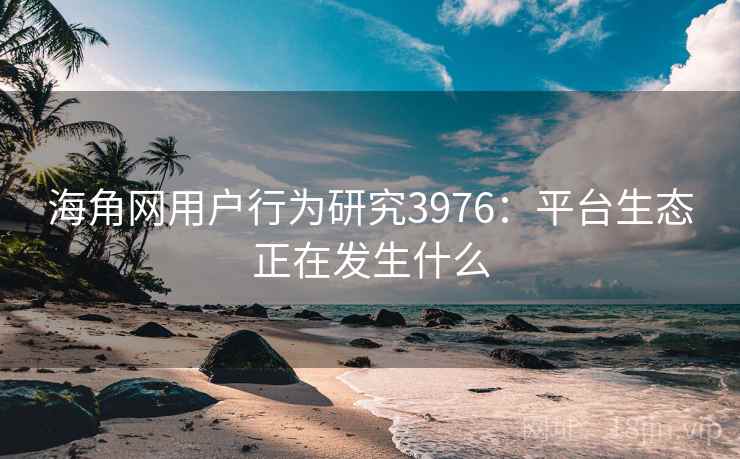 海角网用户行为研究3976：平台生态正在发生什么